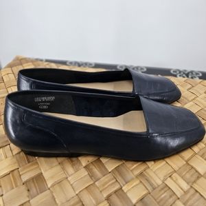 Enzo Angiolini Navy Blue Square Toe Flats Size 8.5